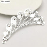 10PCS Metal K Filigree Flowers Slice Big Wings Charms Pendant Base Components