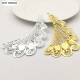 10PCS Metal K Filigree Flowers Slice Big Wings Charms Pendant Base Components