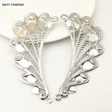10 Pieces K Metal Filigree Flowers Slice Big Wings Charms