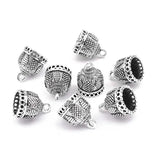 10pcs Antique Silver 12mm Cap Filigree Tassel End Caps Bead For DIY Jewelry