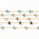 1 Meter Turquoise Stone Bead Chain for DIY Jewelry Making