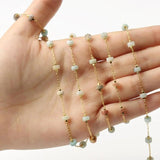 1 Meter Turquoise Stone Bead Chain for DIY Jewelry Making