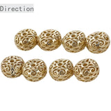 14k Retro Hollow Pattern Beads Flat Beaded Loose Beads DIY Bracelet