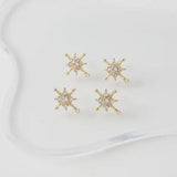 14K Electroplating Snowflake Zircon Earrings Pendant DIY Material