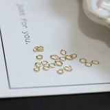 18K Coated Thin Steel Ring Opening Ring Single Earrings