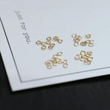 18K Coated Thin Steel Ring Opening Ring Single Earrings