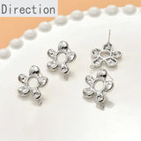 14k Hollow Flower Ear Pin Diy Pearl Ear Stud Ear Jewelry Material