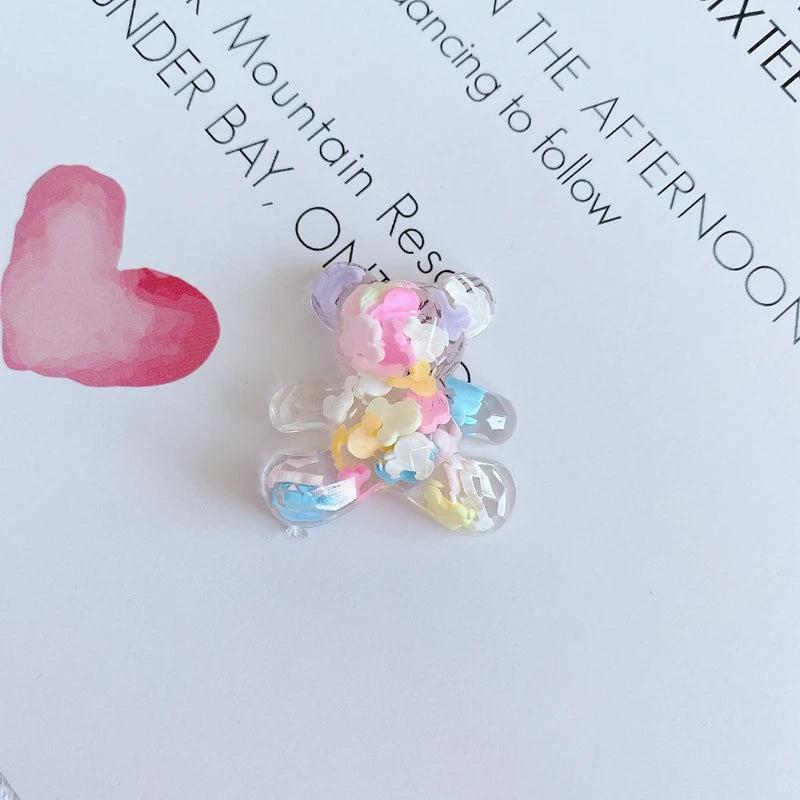 Bear Flash Powder Half Patch Acrylic DIY Hair Accessories Earrings