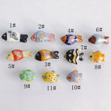 Colorful Plum Blossom Small Fish Beaded Ceramic Clay Pottery Pendant