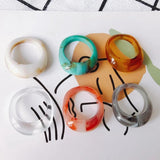 Retro Resin Geometric Shaped Ring for Party Gift