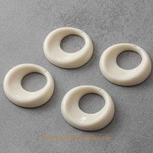 Retro Modern Resin Round Hollow Belt Ring DIY Earrings