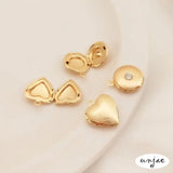 14K Bag Zircon Inlaid Round Photo Box Pendant