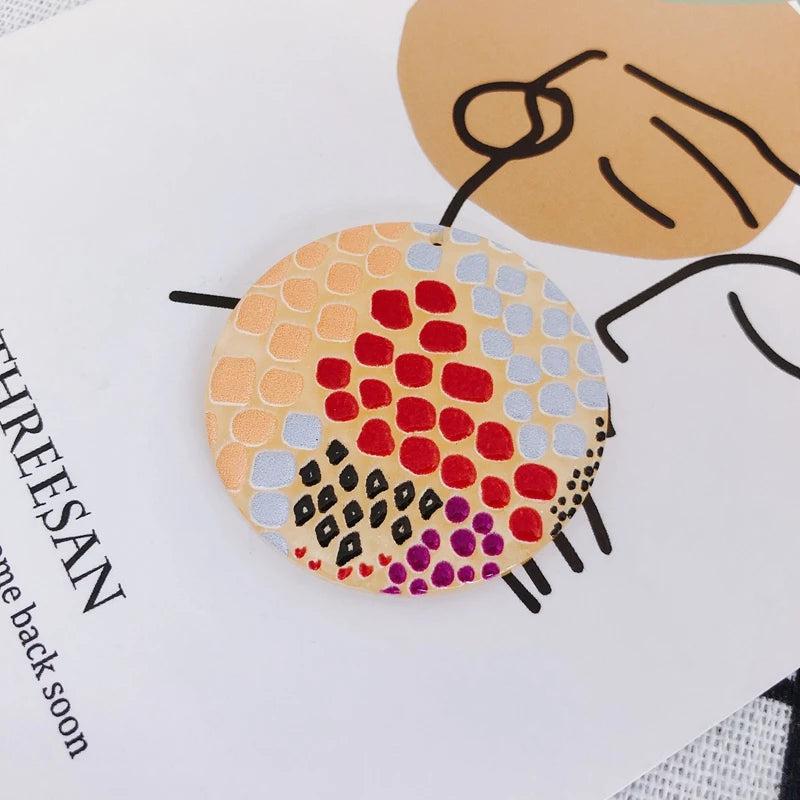 Abstract Graffiti Resin Earrings Exaggerated Pendant Party Accessories