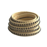 7mm PU Flat Leather Cord With Rhinestone 7x2MM for DIY Bracelets & Bangles