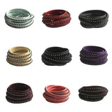 7mm PU Flat Leather Cord With Rhinestone 7x2MM for DIY Bracelets & Bangles