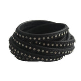 7mm PU Flat Leather Cord With Rhinestone 7x2MM for DIY Bracelets & Bangles