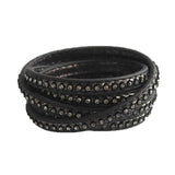 7mm PU Flat Leather Cord With Rhinestone 7x2MM for DIY Bracelets & Bangles