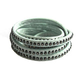7mm PU Flat Leather Cord With Rhinestone 7x2MM for DIY Bracelets & Bangles