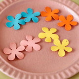 Metal Spray Paint Flower Pendant DIY Earrings Accessory