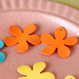 Metal Spray Paint Flower Pendant DIY Earrings Accessory