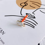 Alloy Pendant with Pearl Flower Stud Earring Necklace