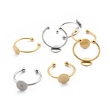 10pcs Stainless Steel Ring Base 8mm Blanks Tary Base Bezels For Rings Making