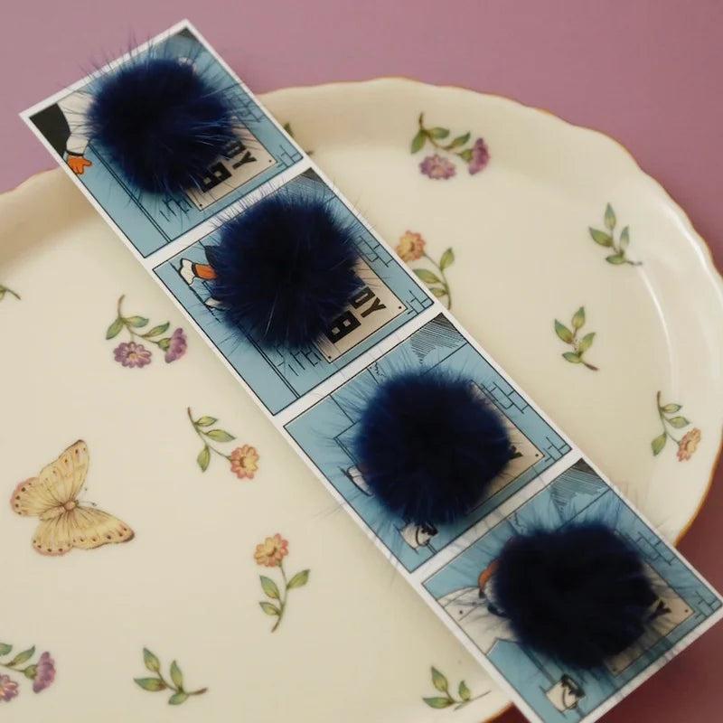 Retro mink fur ball earrings diy making accessories