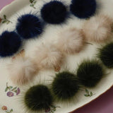 Retro mink fur ball earrings diy making accessories