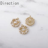 Hearts Copper Plated 14K Zircon Pendant for DIY Jewelry