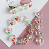 Transparent Acrylic Flower Beads for DIY Earrings