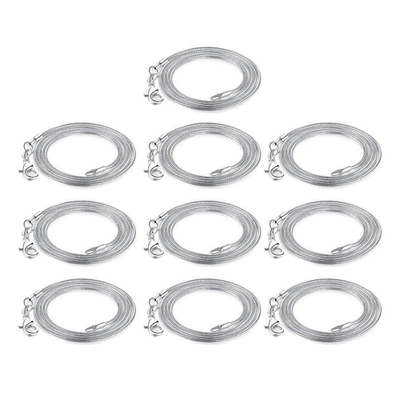 10 Pcs Snake Bone Chain Sliver Necklace Minimalist Jewelry Men Women