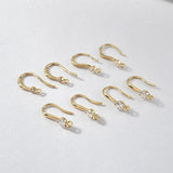 Zircon Ear Hook Copper Plated 18k DIY Earrings Ear Jewelry
