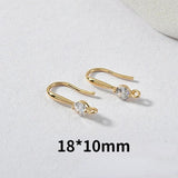 Zircon Ear Hook Copper Plated 18k DIY Earrings Ear Jewelry