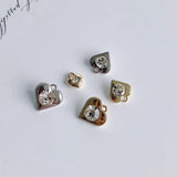 DIY Copper Plated Heart Earrings Necklace Accessories