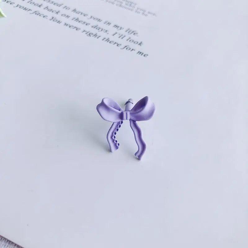 Solid Bow Stud Earrings Female Versatile Gentle Stud Earrings