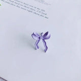 Solid Bow Stud Earrings Female Versatile Gentle Stud Earrings