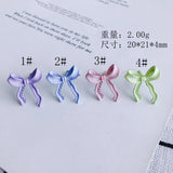 Solid Bow Stud Earrings Female Versatile Gentle Stud Earrings