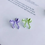 Solid Bow Stud Earrings Female Versatile Gentle Stud Earrings