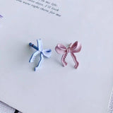 Solid Bow Stud Earrings Female Versatile Gentle Stud Earrings