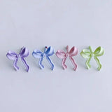 Solid Bow Stud Earrings Female Versatile Gentle Stud Earrings