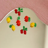 Mini Fruit Rice Beads Woven Pendant Ins Wind Earring