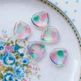 Japanese Handmade Watercolor Dripping Glue Pendant Earrings DIY Accessories