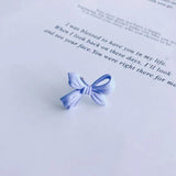Spring Alloy Spray Paint Earrings S925 Silver Needle Bow Earrings