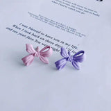 Spring Alloy Spray Paint Earrings S925 Silver Needle Bow Earrings