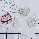 Acrylic Resin Cat Flower Patch Pendant