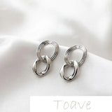 Gold Metal Chain Silver Needle Earrings DIY Hand-made Accessories