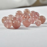Strawberry Crystal Loose Beads Rose Stone Round Beads DIY Jewelry Materials