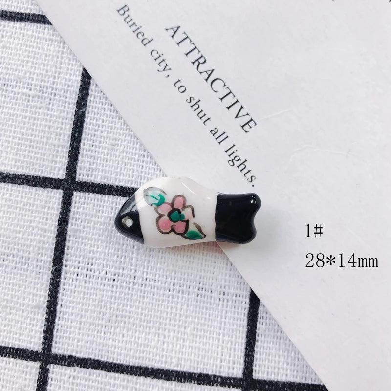 Colorful Ceramic Fish Pendant Necklace DIY Jewelry Material