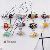 Colorful Ceramic Fish Pendant Necklace DIY Jewelry Material