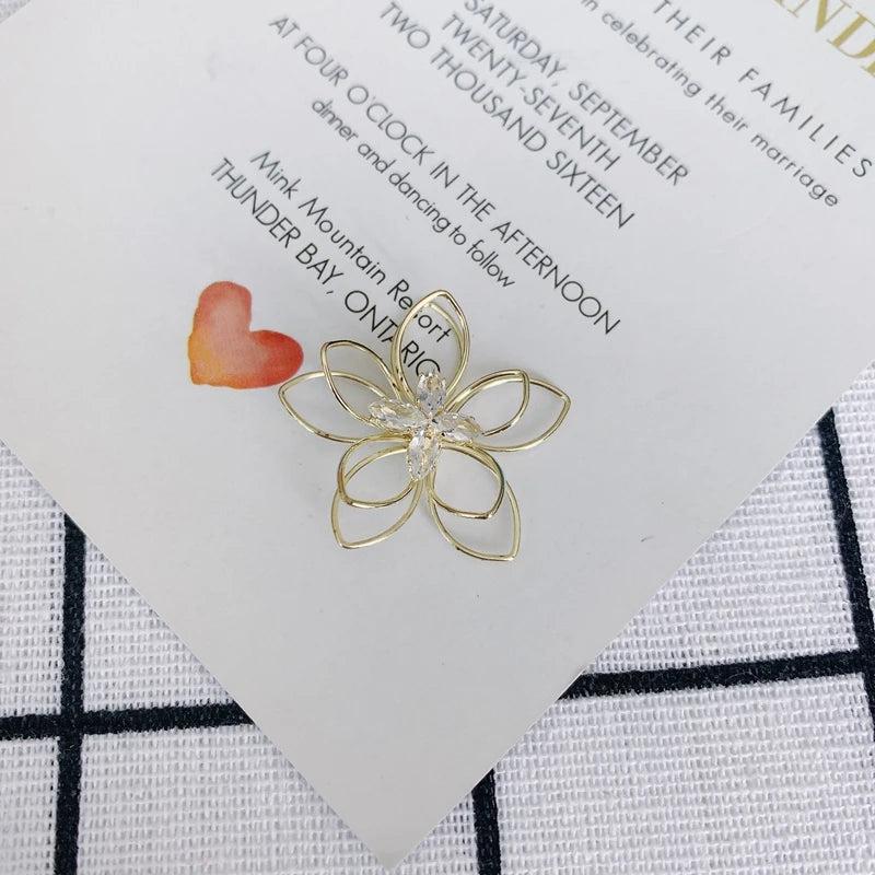 Alloy Electroplating Flower Earring Pendant Material